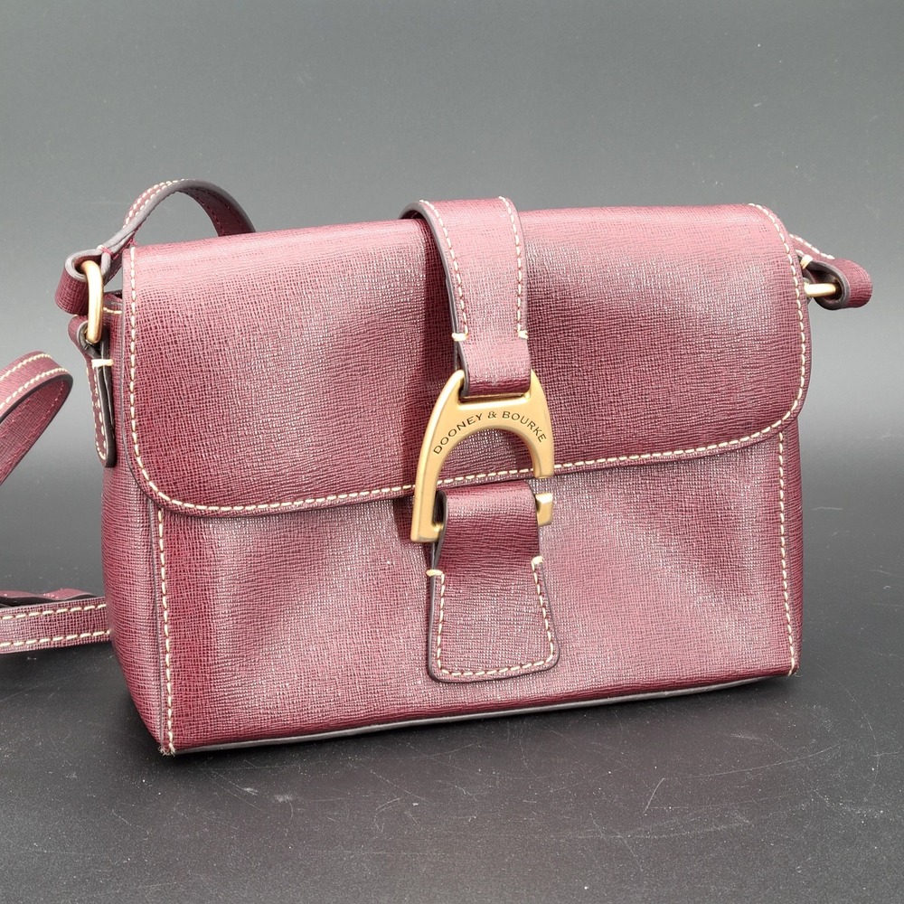 Dooney & Bourke Kyra Small Crossbody Bag Burgundy Gold Hardware Adjustable